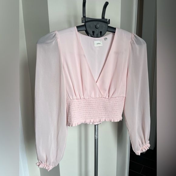 Wilfred Tops - Wilfred from Aritzia Blush Pink V-Neck Smock bodice